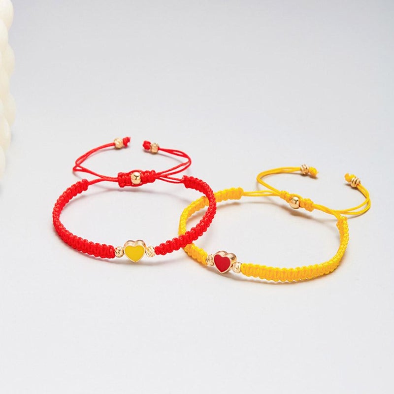 Set of 2 Colorful Heart Beaded Matching Bracelets, Couples Friendship Bracelet, Adjustable Braided Bracelet Cute Jewelry Gifts for Friends - Image 3